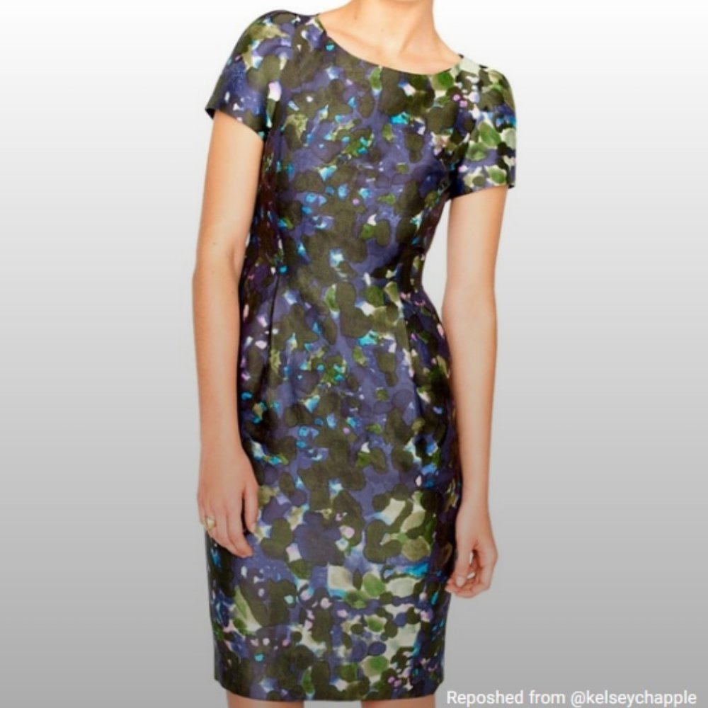 J.CREW COLLECTION "Lillian" Wool / Silk Sheath Dress in Gardenshade Floral: Sz 0
